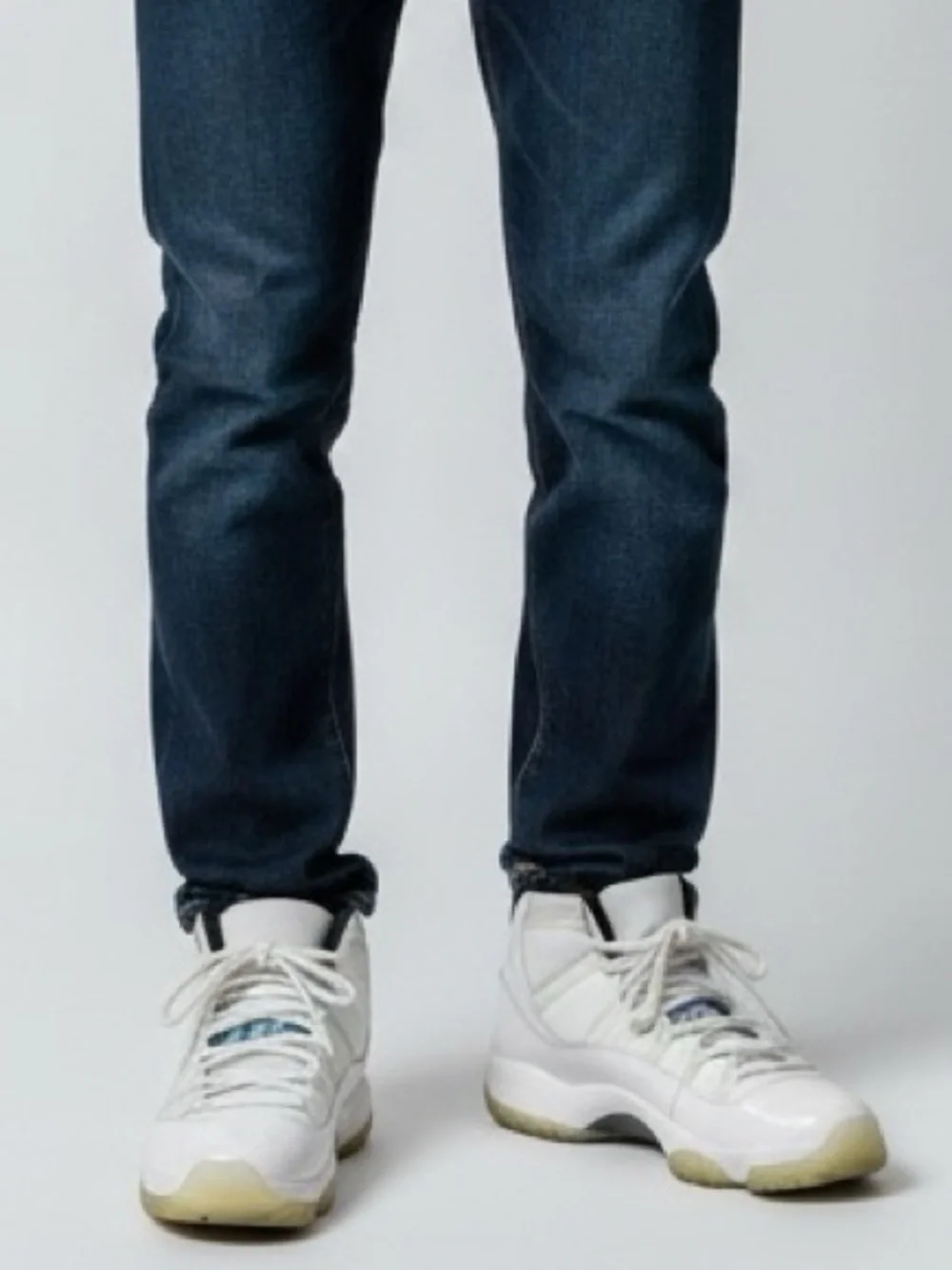 Jordan Men's White and Light Blue High-Top Sneakers